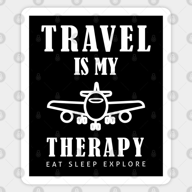 Travel is my Therapy Adventure Explore Trip Sticker by mstory